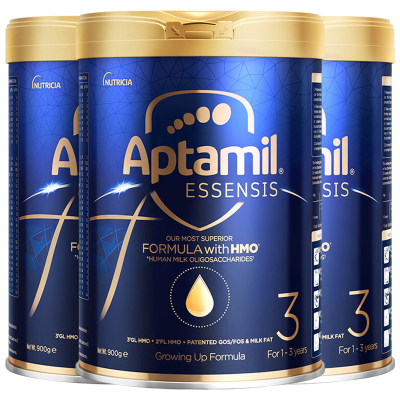 [3罐装]Aptamil香港原装进口爱他美奇迹蓝罐3段1-3岁HMO婴幼儿配方奶粉900g
