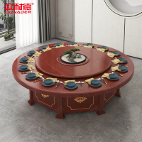 欧耐德 餐桌大圆桌酒店公寓饭店包厢大圆桌电动转盘大餐台带花槽2.8米