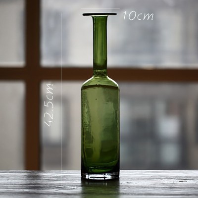 家柏饰(CORATED)苔玻璃花瓶艺术玻璃器皿超大手工吹制装饰美式乡村HAN 苔绿B