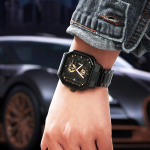 新款热款方形防水男士手表夜光日历男表石英表生活运动手表学生男