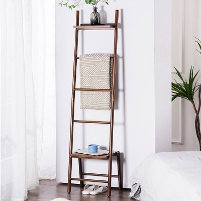 美帮汇卫生间实木落地置物架靠墙浴室多层毛巾架洗手间墙角浴巾收纳架子