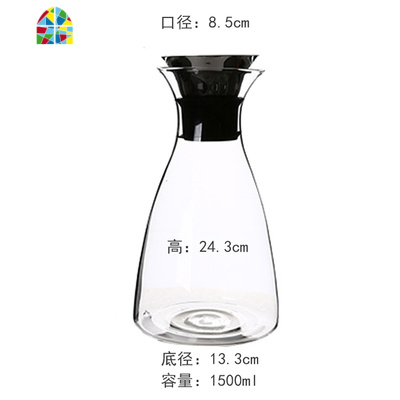 创意家用玻璃冷水壶 可高温防爆凉水杯套装 客厅加厚大容量凉水壶 FENGHOU 6个大肚杯子[320ml]