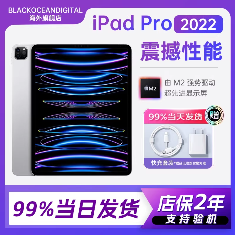 2022款 Apple iPad Pro 11英寸 2TB 插卡版 平板电脑 银色 资源机