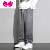 七斓绒运动裤子男士束脚卫裤男生美式潮牌宽松痞帅休闲长裤