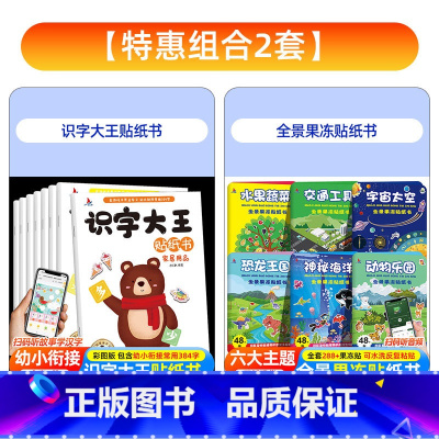 [全套14册]识字大王贴纸书+果冻贴 [正版]识字大王贴纸书全套8册2-3-4-5-6岁儿童识字书幼儿认字启蒙早教玩具幼