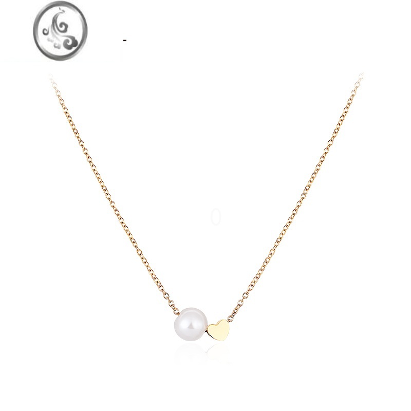 JiMiZEGL人造珍珠项链女轻奢小众设计高级感爱心2023年新款潮锁骨颈链
