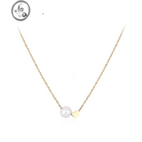 JiMiZEGL人造珍珠项链女轻奢小众设计高级感爱心2023年新款潮锁骨颈链