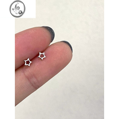 JiMi镂空星星耳钉女s925银针气质小巧高级感网红耳环新款耳饰