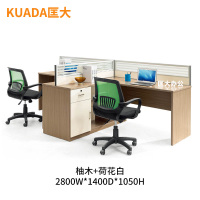匡大 办公桌组合双人位职员桌T字型两人座屏风位2.8米2人位办公桌+副柜