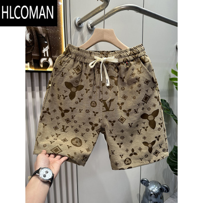 HLCOMAN欧货高端提花休闲短裤男2025夏季新款男士沙滩五分裤中裤