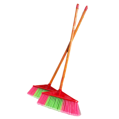 安居先森木柄塑料硬毛笤帚扫帚扫把 斜杆长款