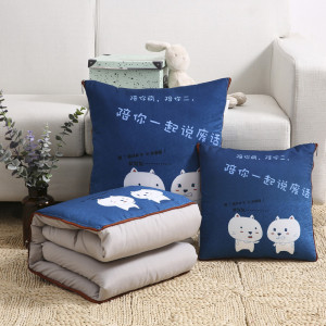 数码印花抱枕被子两用被子办公室午休芦荟棉二合一汽车靠垫
