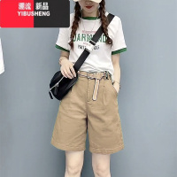 YIBUSHENG短裤女宽松显瘦2024新款天高腰a字阔腿工装薄款弹力休闲五分裤