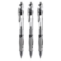 齐心 GP138 财务速干按动中性笔 ST精钢尖锥头 0.38mm 黑 12支装