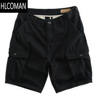 HLCOMAN户外多口袋黑色潮牌工装裤子短裤男休闲裤潮流百搭宽松直筒五分裤