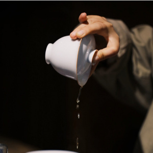 美帮汇紫金边玉泥瓷盖碗影青瓷三才碗茶杯茶具陶瓷白瓷茶碗三才盖碗