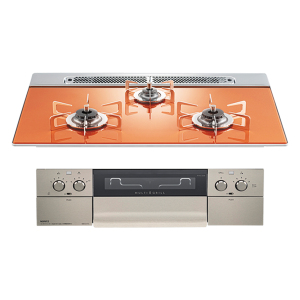 日本原装进口NORITZ/能率燃气灶Piat Multi Grill系列橙色N3S13PWASPSTES天然气75cm