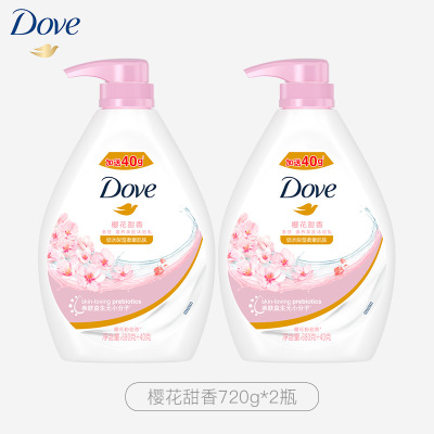 多芬深层营润美肤沐浴乳滋养肌肤留香润肤樱花甜香沐浴露 [樱花甜香]720g*2瓶