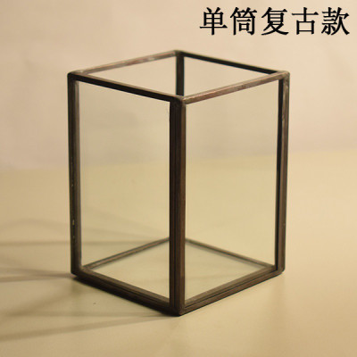 创意时尚商务办公简约多功能笔筒学生文具收纳北欧化妆女ins笔筒三维工匠单筒复古款