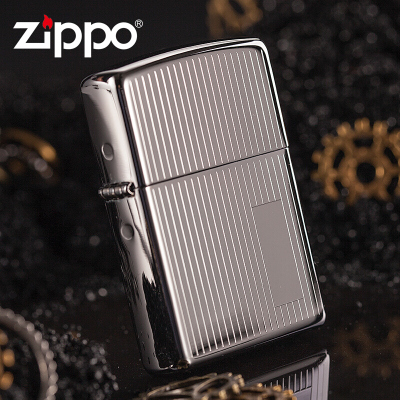 美国ZIPPO打火机芝宝经典鉻直纹镜面防风火机350经典鉻直纹镜面
