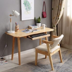 北欧实木书桌简约电脑台式桌现代家用办公桌ins风迷你宜家写字桌