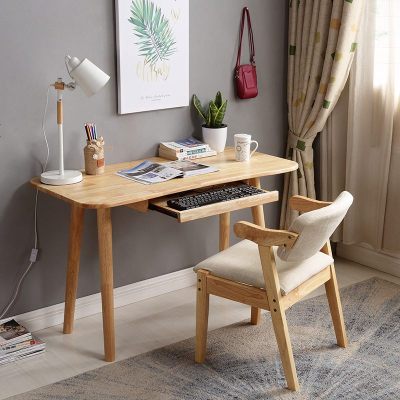 北欧实木书桌简约电脑台式桌现代家用办公桌ins风迷你宜家写字桌