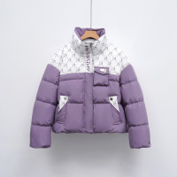 新羽绒服新国标90绒女拼接撞色冬季新款立领时尚面包服外套