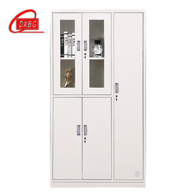 DXBG钢制五门玻璃更衣柜员工柜铁皮职工储物柜带锁文件柜鞋柜资料柜子五门玻璃更衣柜