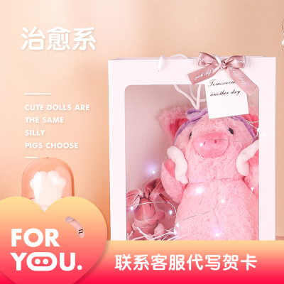 瑞仕兹生日礼物ins网红少女心杂货店女生毕业创意礼品精致六一儿童节送闺蜜朋友实用毛绒玩具精致猪猪公仔娃娃玩偶安抚抱枕