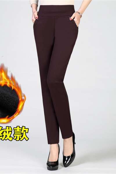 迪鲁奥(DILUAO)抖音网红中老年打底裤秋冬款加绒加厚妈妈装裤子冬装小脚外穿高腰弹力女裤新款女装