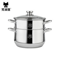 梵澜狸304不锈钢加厚加深复底锅无涂层煲汤锅D70 个