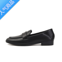SUNTEK小皮鞋女英伦风春秋新款黑色加绒鞋工作鞋百搭平底单鞋乐福鞋