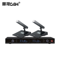 监控配件册视UHF无线麦克风一拖二配方杆会议鹅颈式话筒TP-8002套