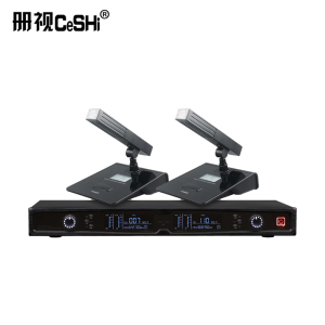监控配件册视UHF无线麦克风一拖二配方杆会议鹅颈式话筒TP-8002套