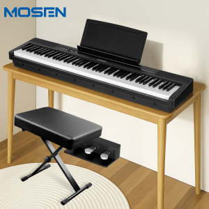 莫森(MOSEN)智能电钢琴MS-106P黑色重锤电钢琴 数码钢琴88键 全新款+琴架+三踏板+配件大礼包
