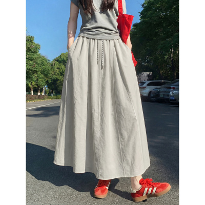 工装半身裙女2026新款胖mm伞裙a字半裙垂坠感小个子夏季南瓜长裙