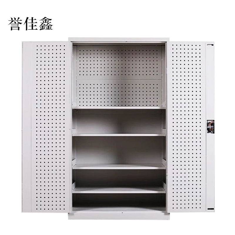 誉佳鑫工具柜加厚铁皮储物柜工厂车间用带抽屉汽修多功能收纳柜通门带网柜灰白色
