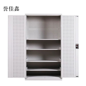 誉佳鑫工具柜加厚铁皮储物柜工厂车间用带抽屉汽修多功能收纳柜通门带网柜灰白色