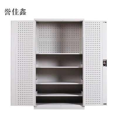 誉佳鑫工具柜加厚铁皮储物柜工厂车间用带抽屉汽修多功能收纳柜通门带网柜灰白色