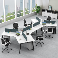 迅众 8人工位含柜职员办公桌椅组合简约现代8人位屏风工位屏风隔断电脑桌卡位员工桌