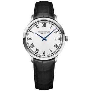 Raymond weil雷蒙威女士石英瑞士腕表mm白盘皮带防水商务简约