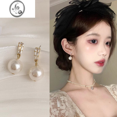 JiMi百搭珍珠耳环女2022年新款潮韩国气质网红高级感耳钉轻奢小众耳饰