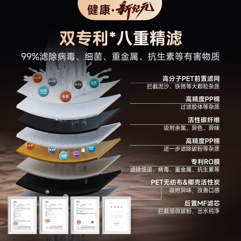 [重磅上市]史密斯净水器佳尼特蓝鲸家用厨下式直饮净水机4升/分钟专利8年长效RO膜CR4000AE1