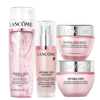 兰蔻(LANCOME)水份缘女士面部护肤套装礼盒正装4件(啫喱+精华+日霜+晚霜)