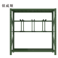 MINGWEISHUN铭威顺安保装备器材存放架军绿色拆装盾牌货架锹镐架2000*600*2000