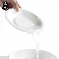 美帮汇德化白瓷壶承功夫茶具套装家用茶壶茶道配件陶瓷干泡茶盘壶托