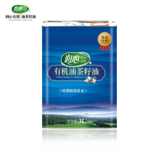 润心RunXin有机油山茶油3L装 山茶籽食用油 有机食品日期新鲜超市同款工厂直营