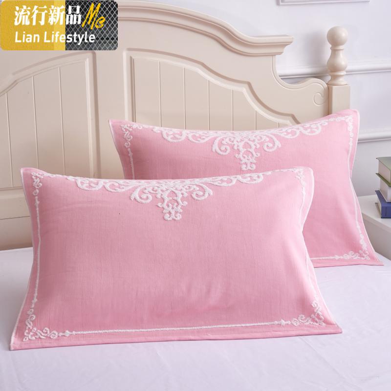 枕头巾家用北欧装风棉棉情侣枕巾欧式毛巾简约一对式整 三维工匠