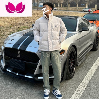 七斓网红同款痞帅牛仔裤刺绣1977贴布直筒裤冬季春款宽松男士显瘦长裤