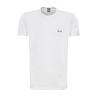 Hugo boss男士圆领白色短袖T恤舒适棉质休闲平直下摆设计